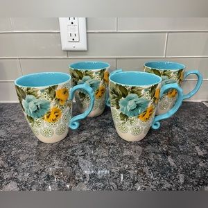 Set of 4 Pioneer Woman 26 Oz Coffee Mugs